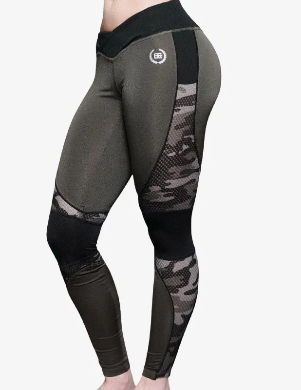 Ares Camo Army Green Leggings Fashionable Quick-Dry Leggings