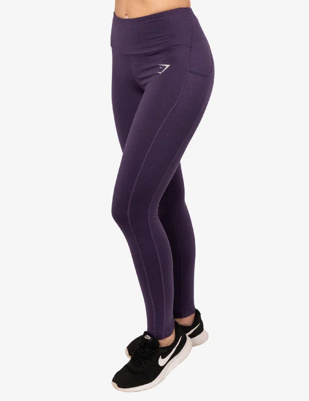SLEEK SCULPTURE LEGGINGS RICH PURPLE Elegant Stretchy Faux Leather Leggings