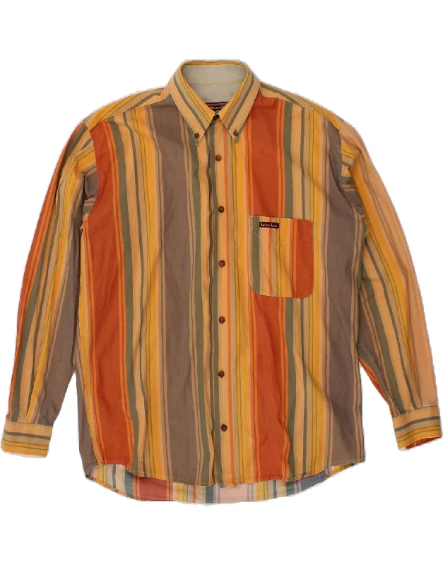 MARLBORO CLASSICS Mens Shirt Medium Multicoloured Striped Cotton Print Jacquard Patchwork