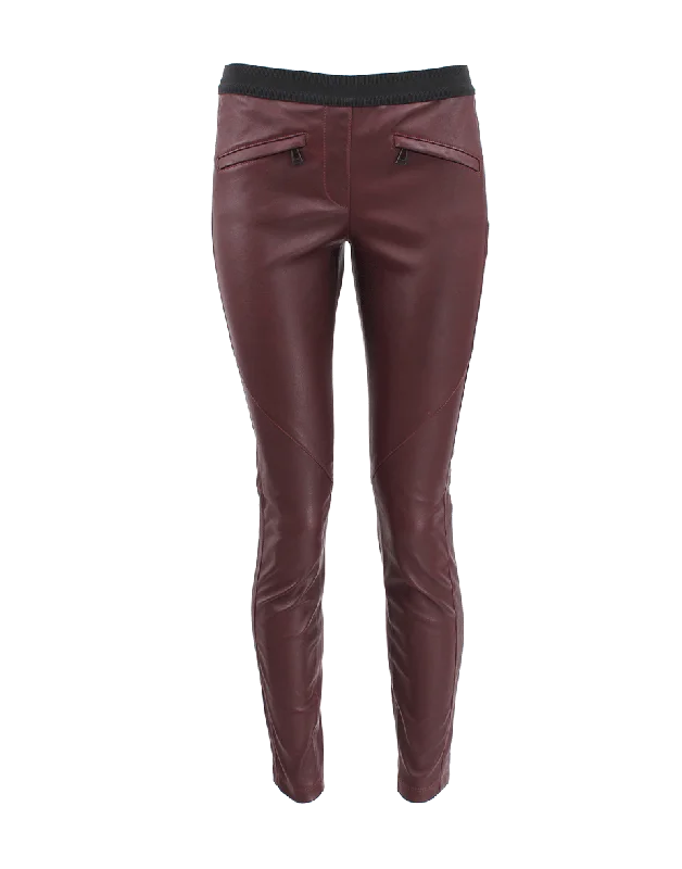 Barlow Leather Leggings Trendy Side-Pocket Leggings