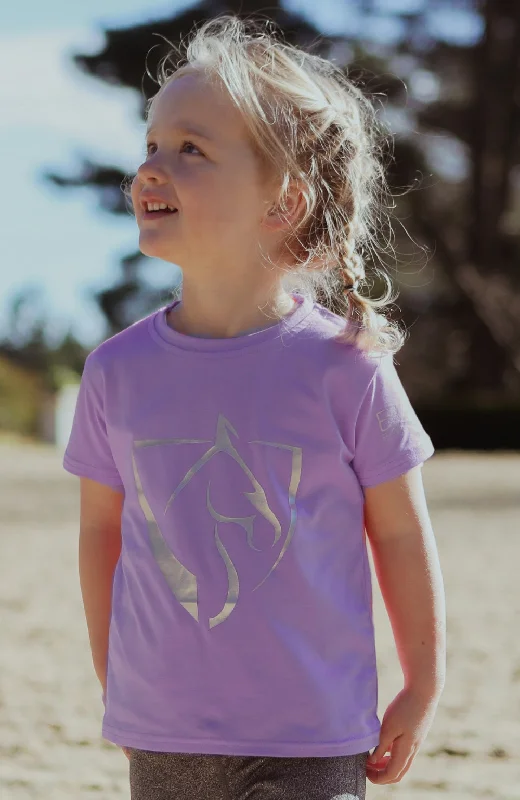 BARE Babes T-Shirt - Lilac Sparkle Zippered Front Buttoned Front Snap Front