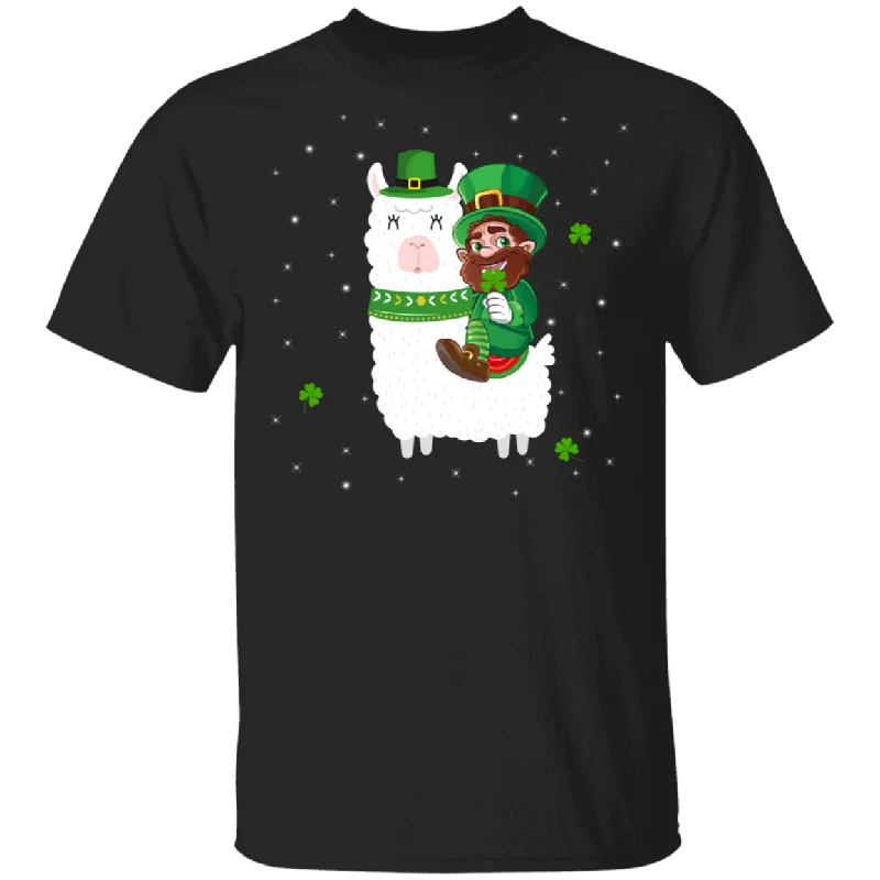 Leprechaun Riding Llama St Patrick's Day Shamrock Llama Lover St Patrick's Day Gifts T-Shirt Satin Blend Silk Blend Wool Blend