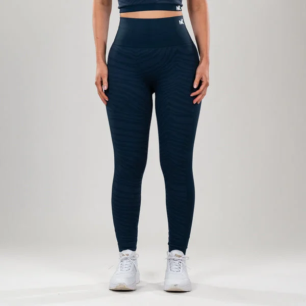 Legacy - Jacquard Blue Leggings Stylish High-Waisted Leggings