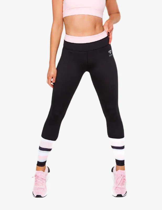 Candy Stripe Full Length Leggings Fashionable High-Rise Workout Leggings