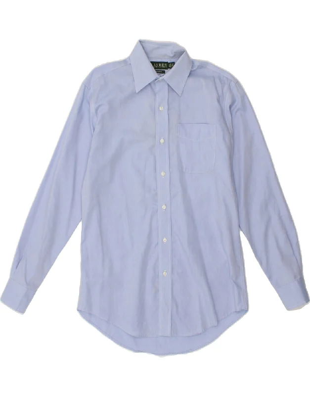 RALPH LAUREN Mens Shirt Size 14 1/2 Small Blue Cotton Mesh Fabric Canvas Fabric Denim Fabric
