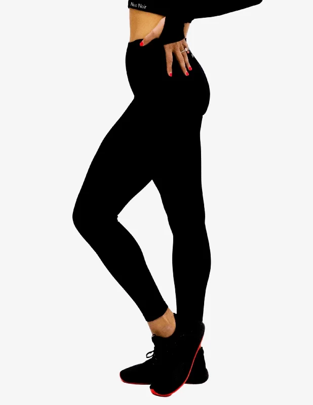 Seamless Luxury Leggings Black Comfortable Fleece-Lined Leggings