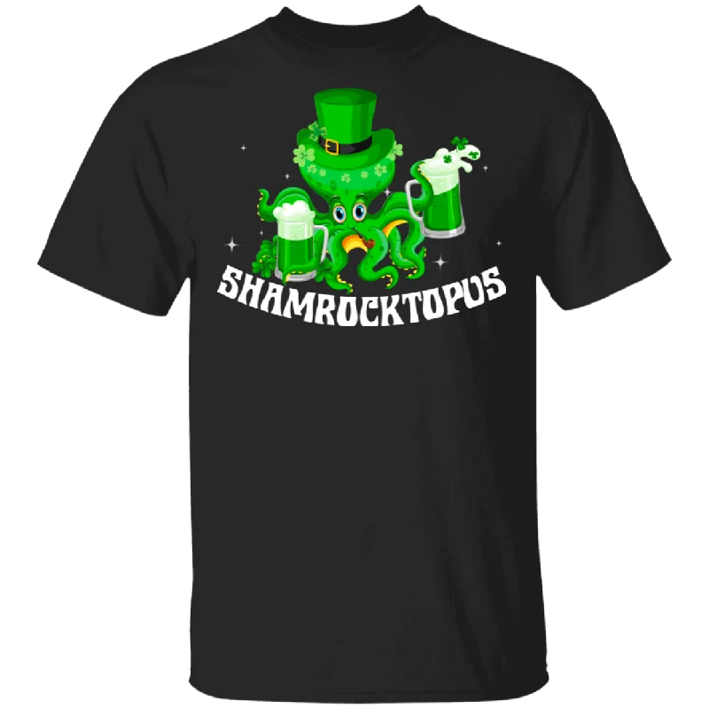 Green Leprechaun Octopus St Patrick's Day Irish Octopus Sea Animal Lover Mom Dad Grandma Grandpa Daughter St Patty's Day Gifts T-Shirt Boxy Fit Fitted Loose