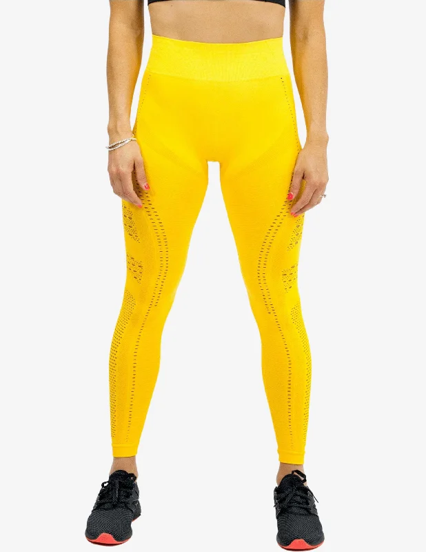 Seamless Air Leggings Yellow Comfortable Athletic Tights