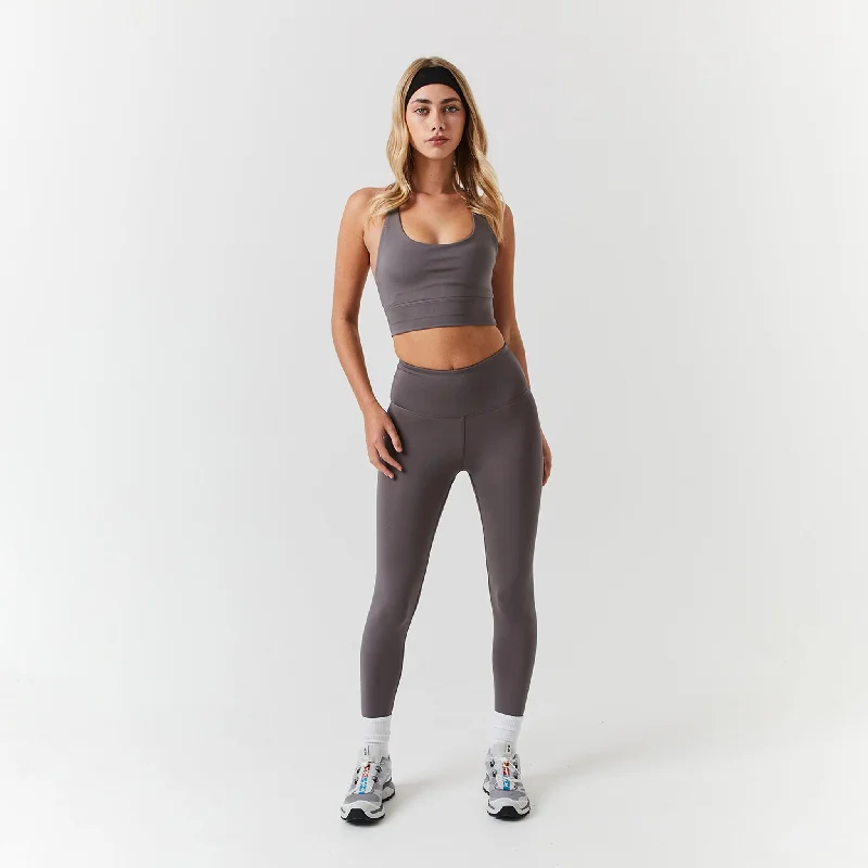Second Skin Bra & Legging Set | Grey Fashionable Sports Compression Leggings