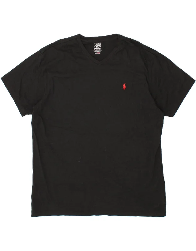 POLO RALPH LAUREN Mens T-Shirt Top XL Black Cotton Oversized T-Shirt Spandex breathable