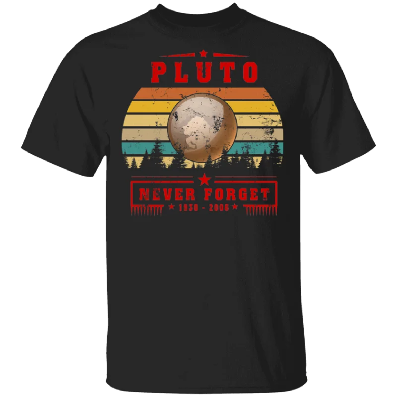 Vintage Retro Never Forget Pluto Funny Space Astronauts Gift T-Shirt Mesh Blend Leather Blend Suede Blend