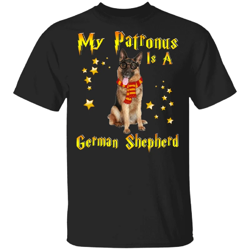 My Patronus Is A German Shepherd Magical Pet Dog T-Shirt Fitted T-Shirt Seamless Stretchy