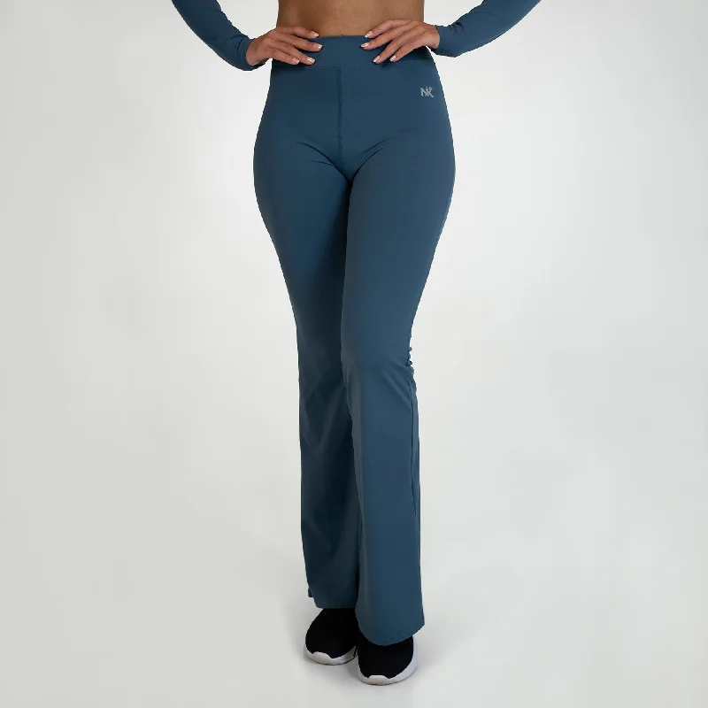 Luxebell - Bell Bottom Leggings (Blue) Trendy Activewear Leggings