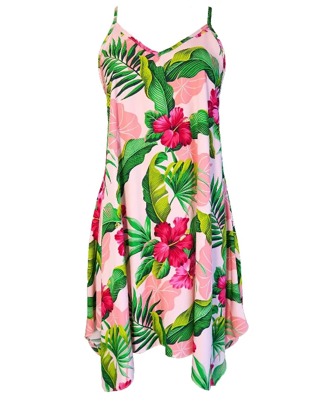 Short Hawaiian Dress with Scarf Hem Ewa Hibiscus Tunics Favorite customer