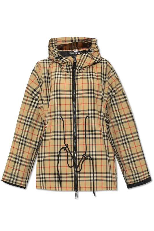 Burberry ‘Bacton’ hooded jacket in beige - 12 Notch Collar Jacket Peter Pan Collar Jacket Cowl Neck Jacket