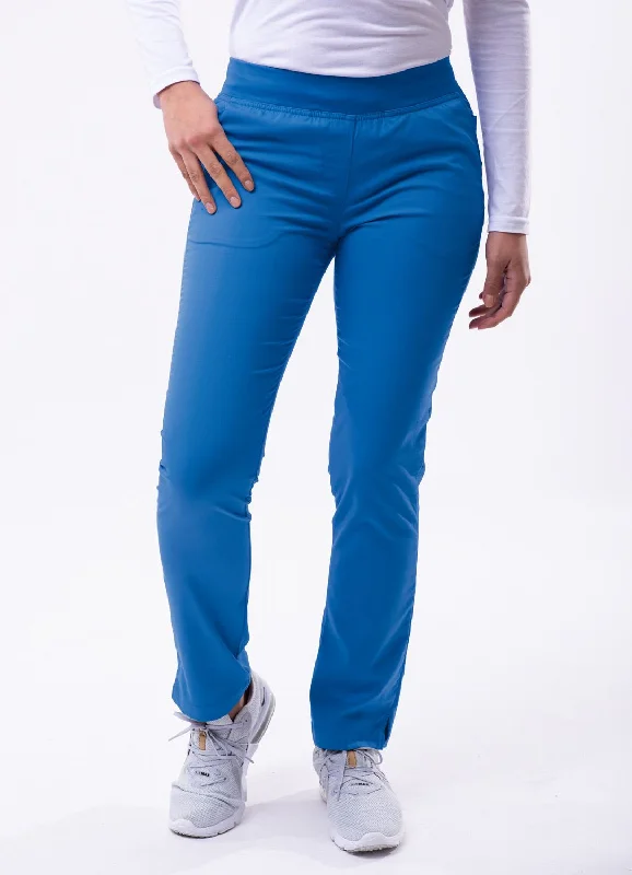 Skinny Leg Yoga Scrubs Pants by Adar (Regular)  XXS-3XL/ Royal Blue Formal Dress Pants