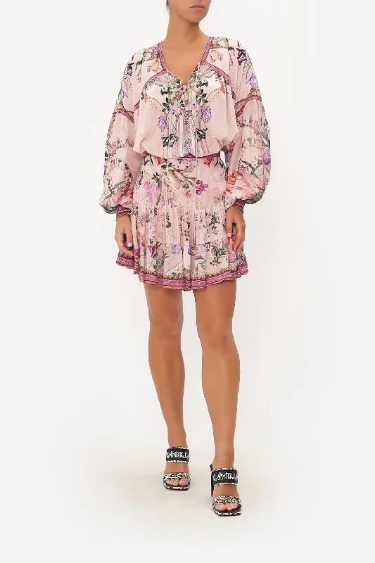 GATHERED PANEL MINI SKIRT MAD AS A SNAKE ruffled skirt detail