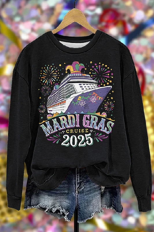 Unique Mardi Gras Sweatshirt Hoodie with Exposed Zipper Edgy Industrial