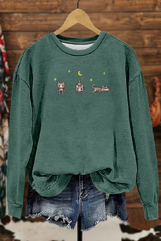 Stardew Valley Cat Sweatshirt Hoodie with Fur Luxurious Winter
