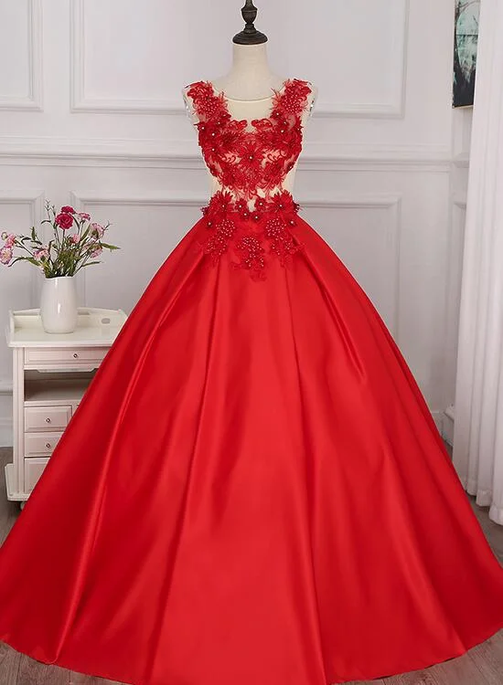 Pretty Handmade Saint with Flower Applique 16 Party Dresses, Ball Gowns Party Dresses, Prom Dress High-Low Hemline Casual