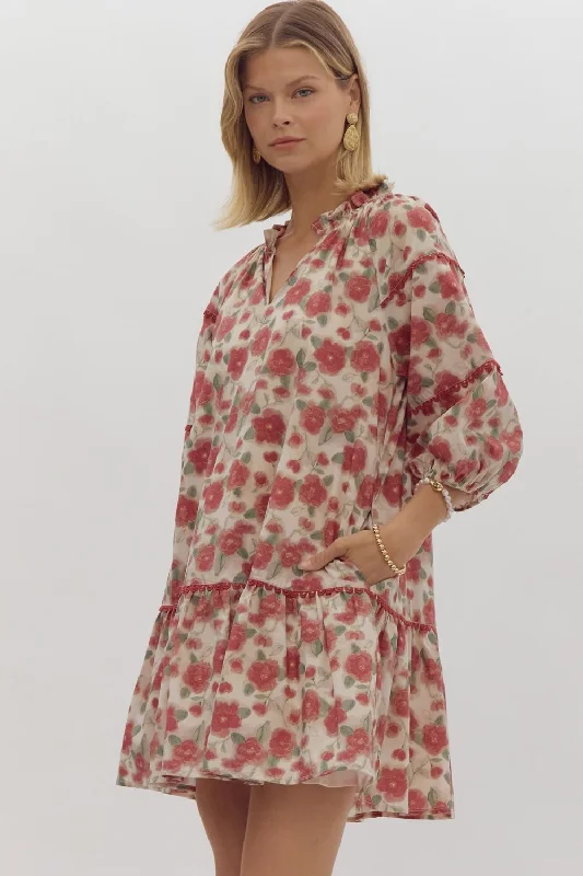 Daniella Puff Sleeve Dress in Berry Tunics Handmade artisanal