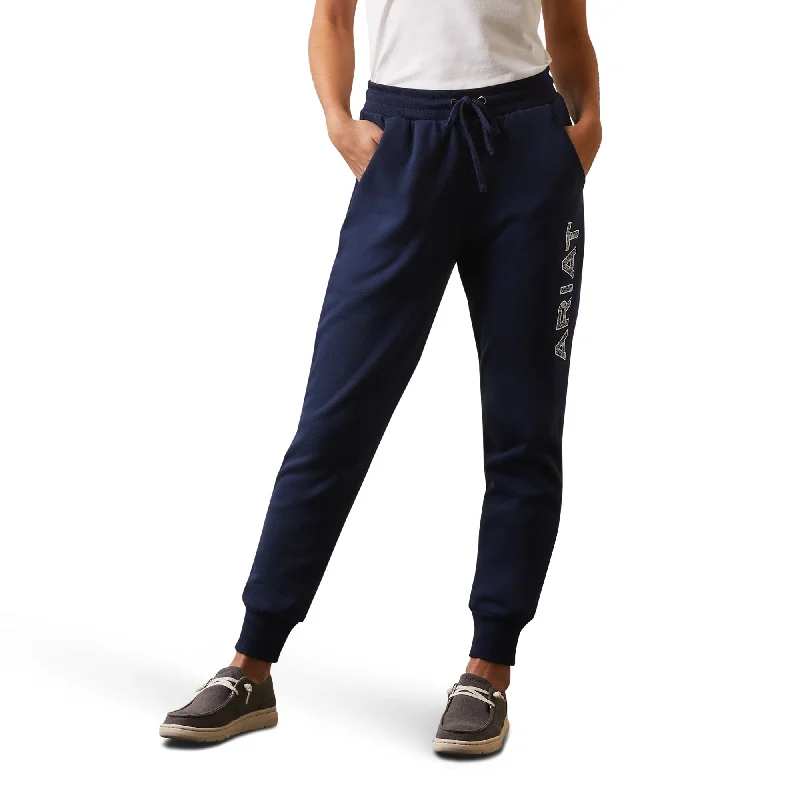 Ariat® Ladies R.E.A.L Logo Navy Eclipse Jogger Pants 10043683 Chic Faux Leather Pants