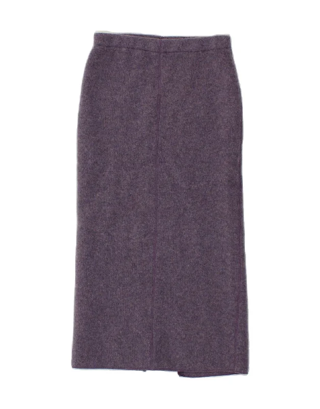 GAELTARRA Womens Maxi Skirt Small W26  Purple Wool leather skirt modern