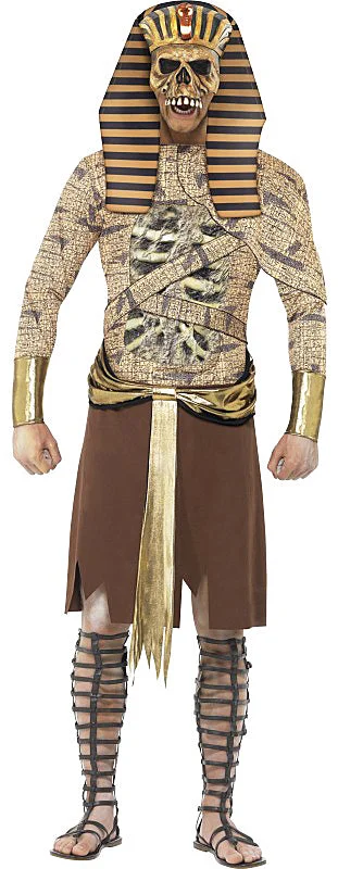 Mens Zombie Pharaoh Egyptian Halloween Horror Fancy Dress Costume Tunics Denim casual
