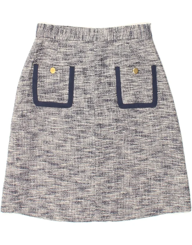 WHISTLES Womens A-Line Skirt W28 Medium Blue linen skirt relaxed