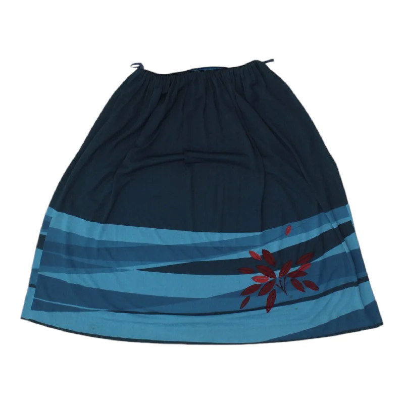 Vintage Womens Blue Knee Length Skirt | High End Luxury VTG modal blend skirt