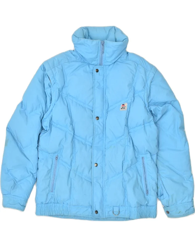 ELHO Womens Padded Jacket IT 52 2XL Blue Nylon Fabric Polyester Fabric Spandex Fabric