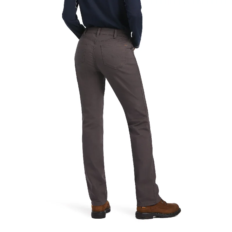 Ariat Ladies Rebar DuraStretch™ Double Front Rebar Grey Pants 10041069 Elegant Wool Trousers