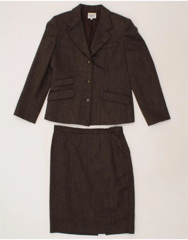 LUISA SPAGNOLI Womens 3 Button 2 Piece Skirt Set IT 46 Large  W30  Brown denim skirt durable