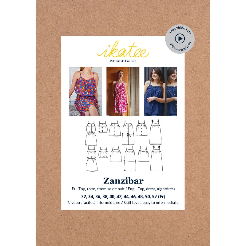 ZANZIBAR Top or Dress - Women 32-52 - Paper Sewing Pattern Tunics Gym athletic