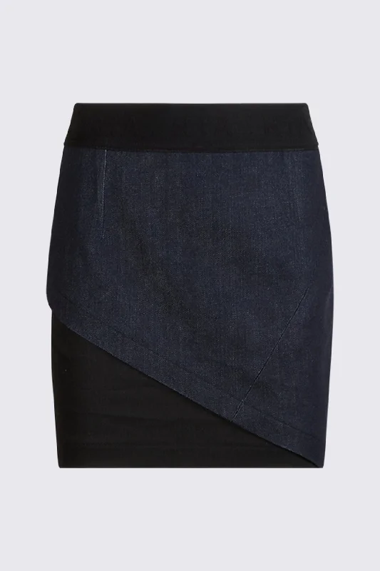 KEREN SKIRT | MIXED RAW DENIM pencil skirt chic