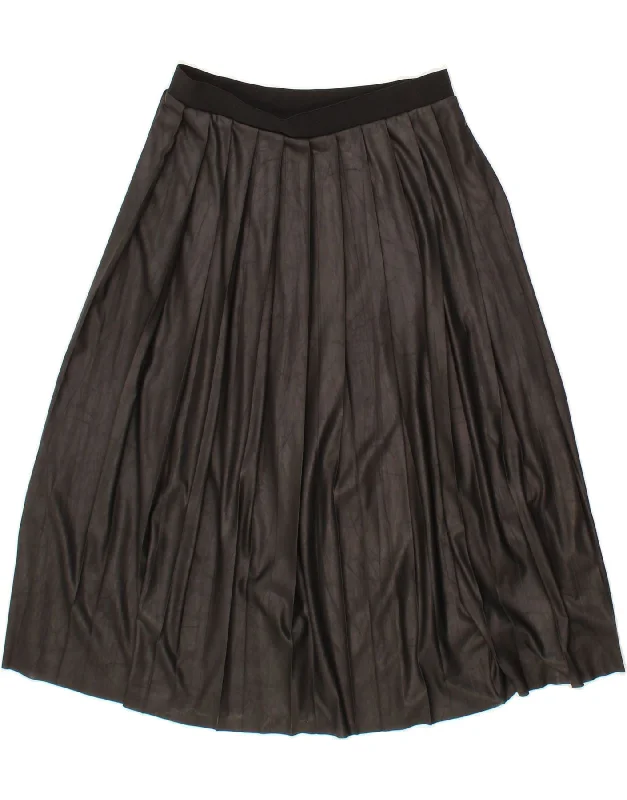 MAX & CO. Womens Pleated A-Line Skirt Medium W26 Black Polyester cotton skirt soft