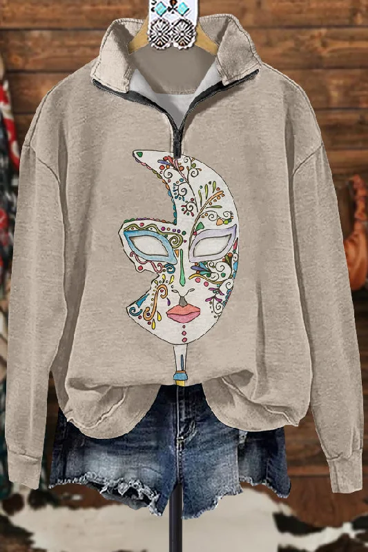 Classic Contrast Graphic Print Sweatshirt Hoodie with Emblem Brand Identity