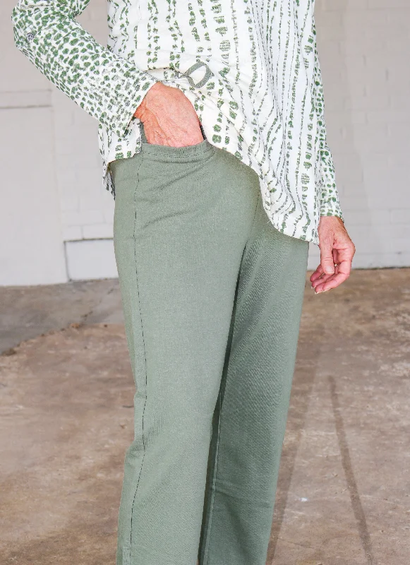 Wild Palms Green Slim Pants Sleek Black Pants