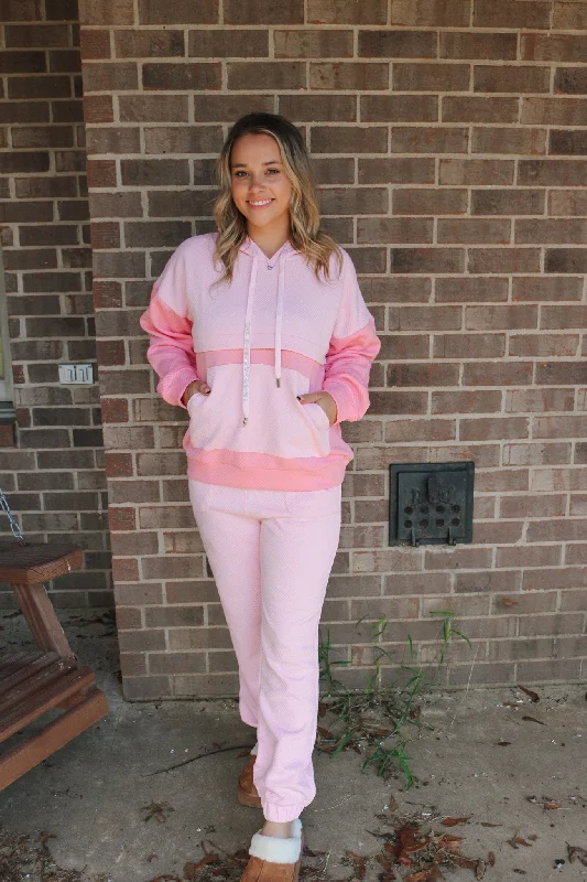 Pinky Promise Quilted Jogger Pants Classic Stretch Pants