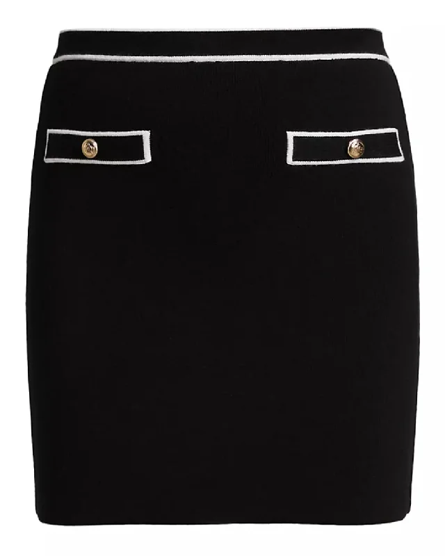 Black and Soft White Knit Kipp Skirt silk skirt elegant