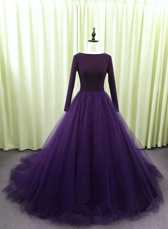 Gorgeous Spandex and Tulle Ball Gown Evening Dress, Purple Party Dress Tunics Review highly