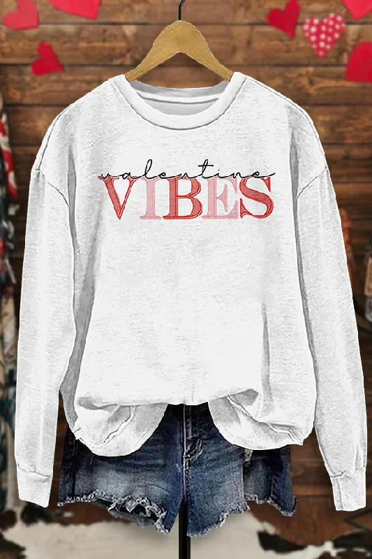 Letter Print Valentine Sweatshirt Cotton Hoodie Fleece Lining Warmth