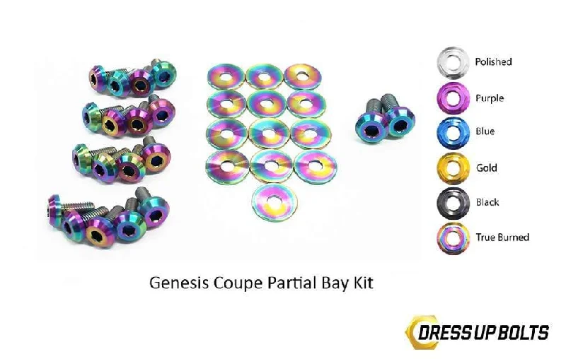 Hyundai Genesis Coupe (2009-2016) Titanium Dress Up Bolts Partial Engine Bay Kit Tunics Summer linen