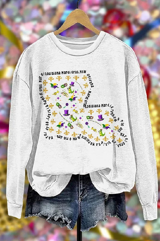 Unique Mardi Gras Sweatshirt Hoodie with Oversized Fit Loose Comfortable