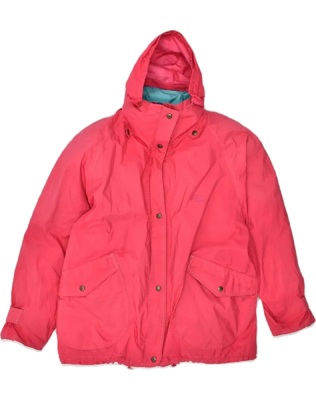 CIESSE PIUMINI Womens Hooded Padded Jacket UK 16 Large Pink Polyester Cotton Jacket Linen Jacket Terry Jacket