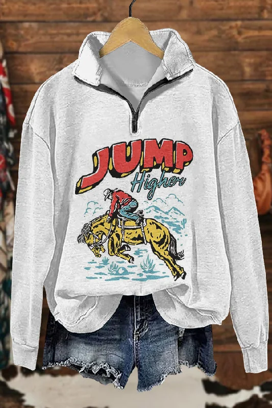 Cozy Western Cowboy Print Sweatshirt Hoodie with Patch Decorative Personalized