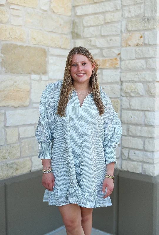 Liana Green Seersucker Dress Tunics Timeless classic