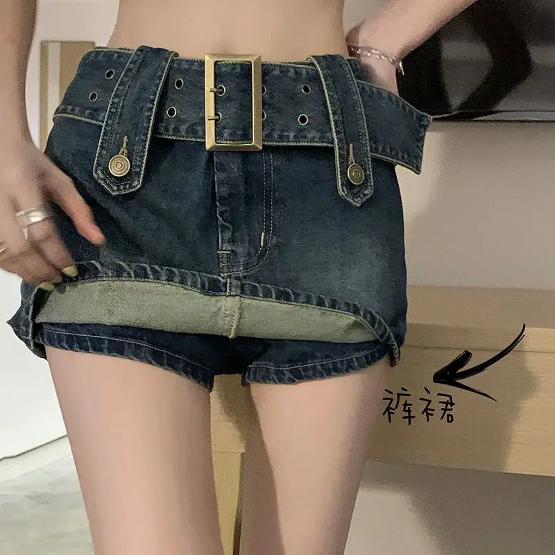 Women Slim Bodycon Denim MINI Shorts Skirt slim fit skirt