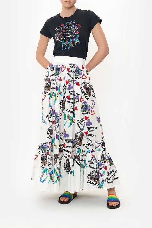 RUFFLE HEM SKIRT SHES A WRITE OFF slim fit skirt