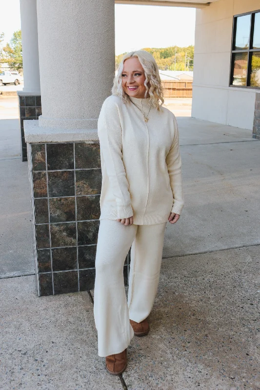 Fireplace Feels Cream Lounge Pants Formal Linen Trousers
